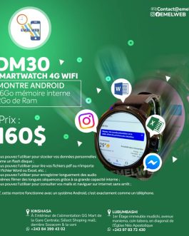 DM30 SMARTWATCH en bracelet silicone